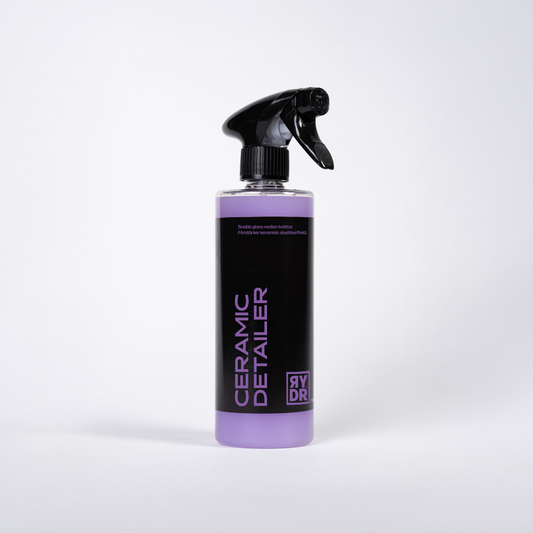 Genomskinlig sprayflaska med rosa RYDR Ceramic Detailer, 500ml.