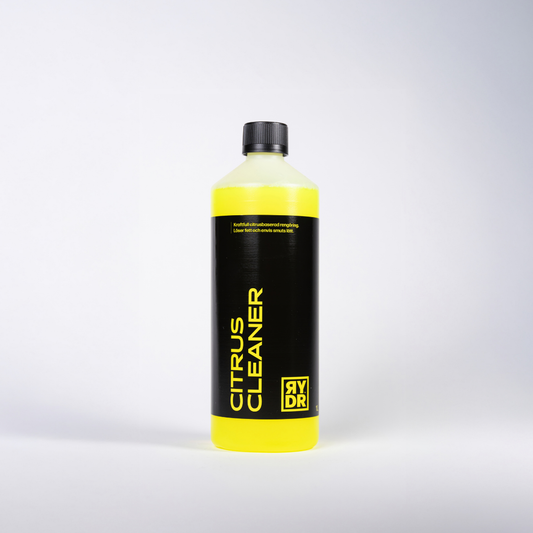 Vit flaska med gul RYDR Citrus cleaner, 1L