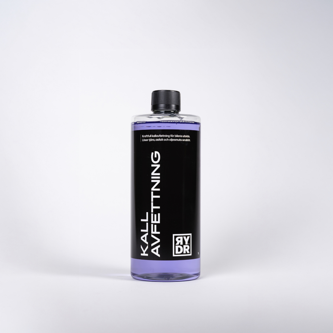 Genomskinlig sprayflaska med transparent lila RYDR Kallavfettning, 1L.
